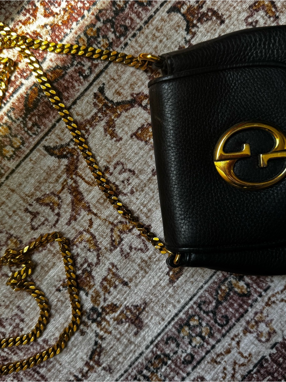 Gucci Black Leather Crossbody with Gold Double-G Hardware - Picture 4 of 6